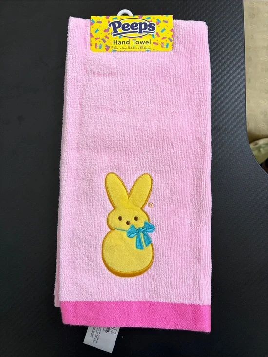 Peeps Pink Embroidered Hand Towel
