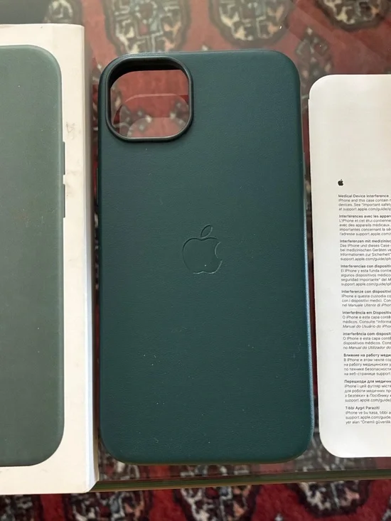 Apple Leather iPhone 14 Plus Case - Forest Green