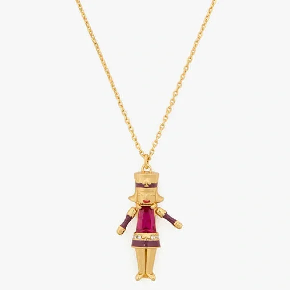Kate Spade Gold and Red Nutcracker Pendant Necklace
