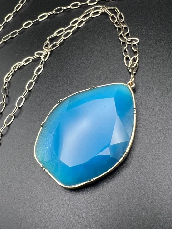 Nordstrom: 14th & Union Blue faceted glass pendant Necklace