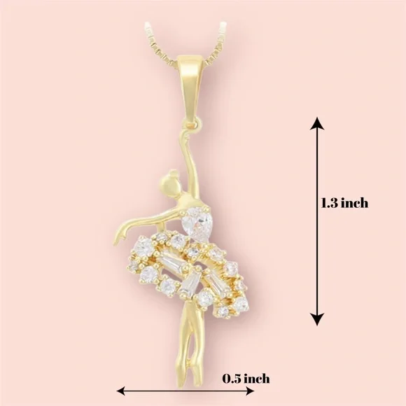 Ballerina Necklace | 14k Gold Plated | Real Zirconia Luxury Jewelry