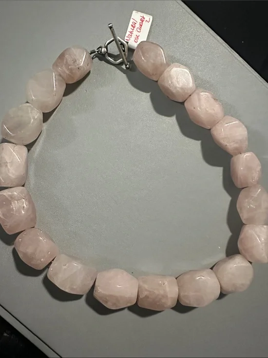 Rose Quartz Chunky Bead Necklace