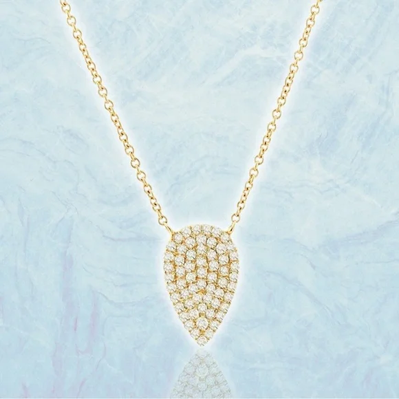 NEW Meghan Markle Inspired Yellow Gold-Filled Inverted Teardrop Pendant Necklace