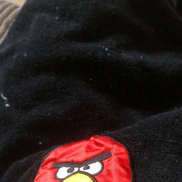 Angry Birds Black Beanie with Red Character Patch
