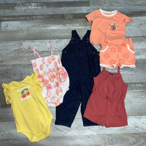 6-Piece Toddler Girl Outfit Bundle Size 12-18M