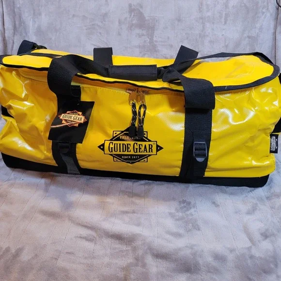 Guide Gear Waterproof Duffel Bag Dry Large Yellow Molded Base Heavy Duty