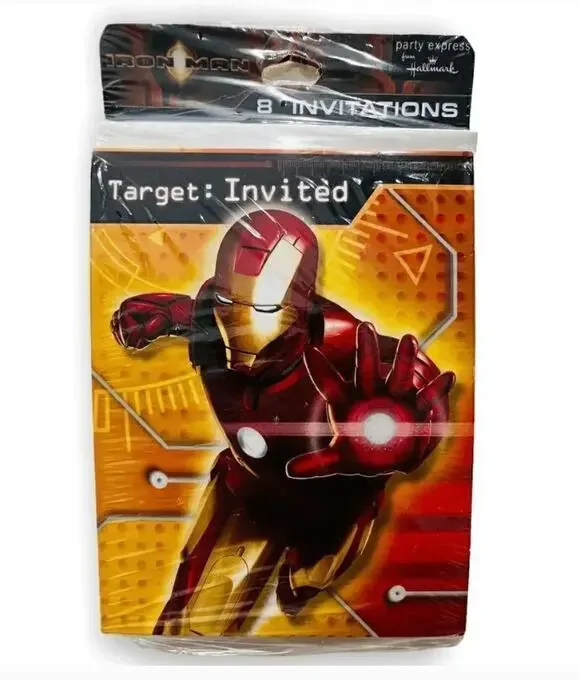 Iron Man 2 Birthday Party Invitations Hallmark Marvel Sealed Pack 8 Invites 2008