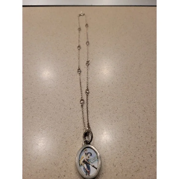 Sterling Silver Sassy Reversible Quote Pendant Station Necklace Clear Crystal