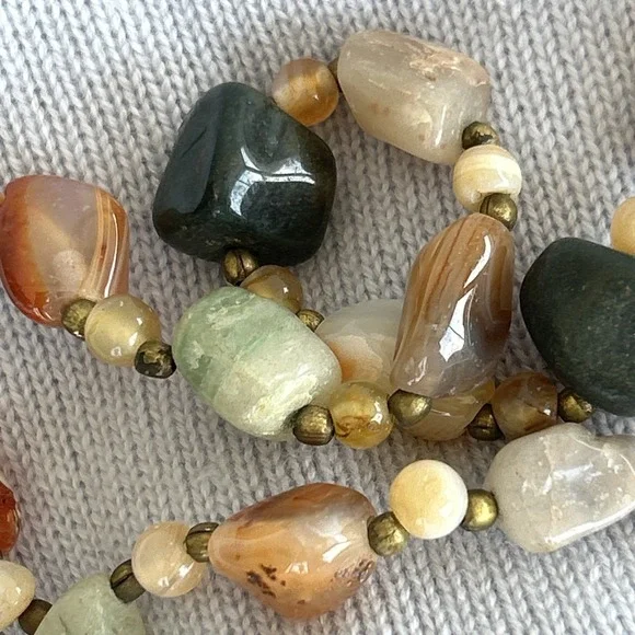 Vintage Tumbled Agate Necklace 30