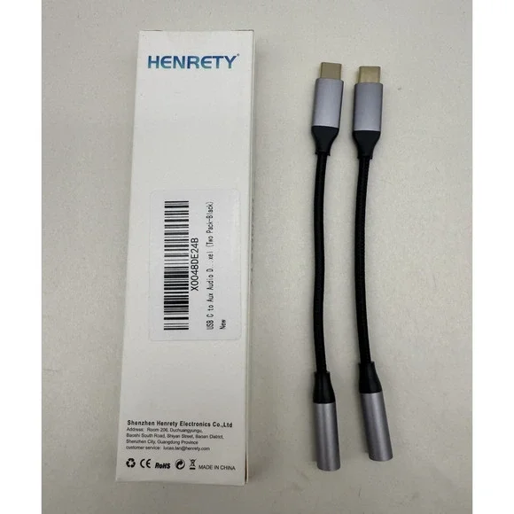 USB C to Aux Audio Dongle Cable Cord, Type C to 3.5Mm Female Headphone Jack Adap