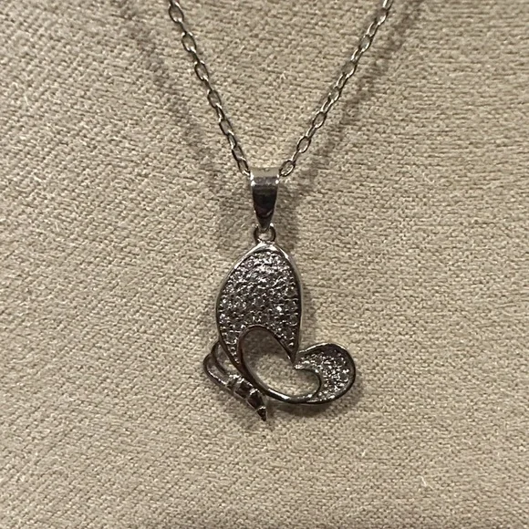 Elegant Silver Butterfly Pendant Necklace