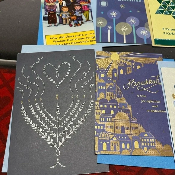 🩵5/$8!10 assorted Hanukkah Greeting Cards Set