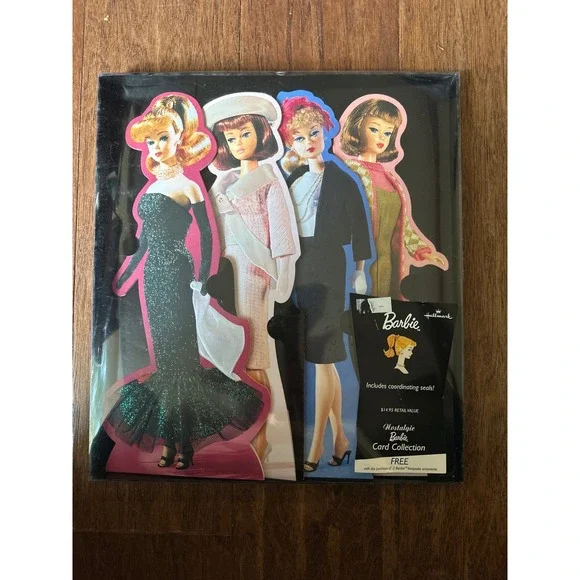Hallmark Nostalgic Barbie Card Collection with 4 Blank Cards &‎ Envelopes