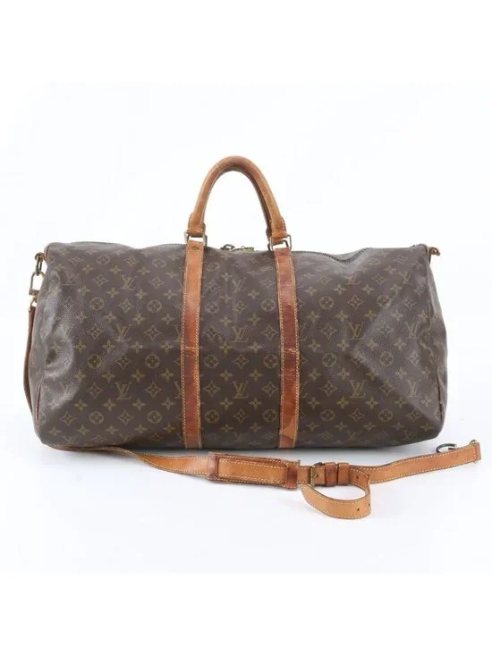 Louis Vuitton Monogram Keepall Bandouliere 55 Leather Boston Bag Shoulder