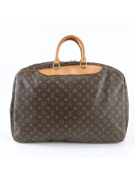 Louis Vuitton Monogram Alize de Poche Leather Boston Bag Tote Carry