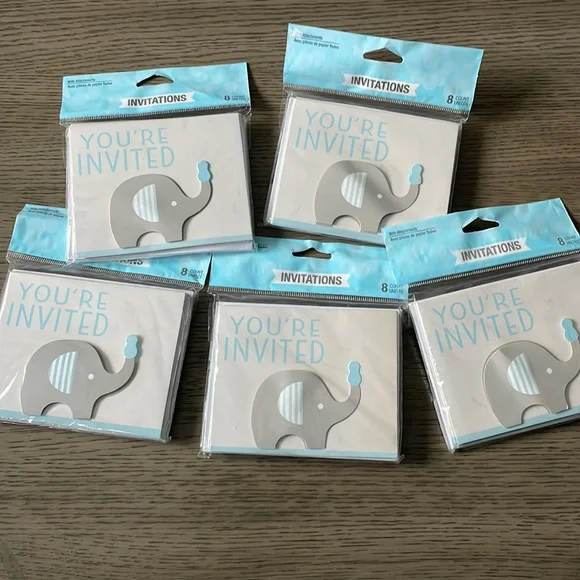 NWT 40 super cute elephant invites