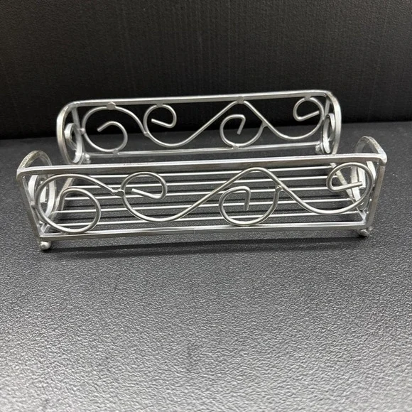 Guest Towel Holder Tray for Bathroom – Silver Napkin Holder for Disposable