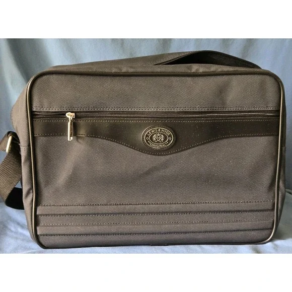 Vintage Lewis And Hyde Original Navy Blue Luggage Overnight Weekender Travel Bag