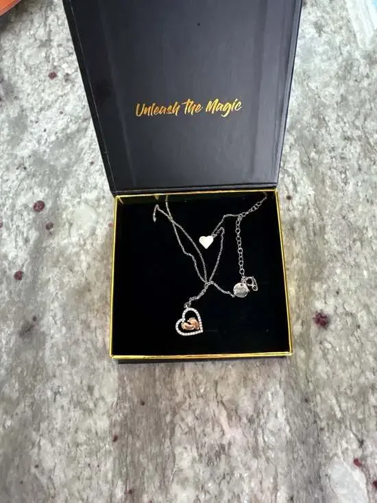 Aphrodite's A Mom to Be Sterling Silver Baby Feet Heart Pendant Necklace