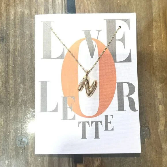 N BUBBLE LETTER NECKLACE