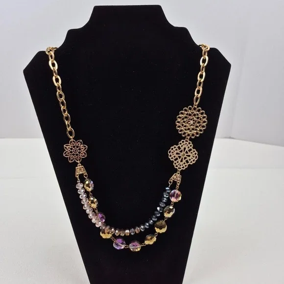 Vtg Gold Tone Filigree Necklace 28-31