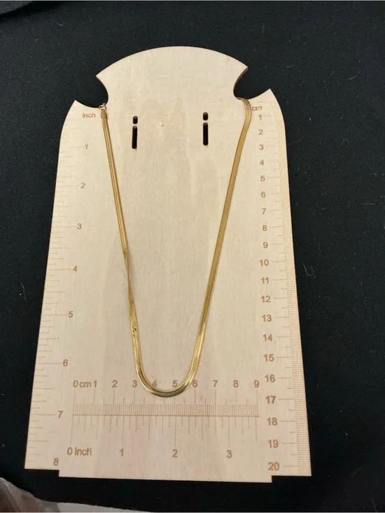 ★ Gold Tone Herringbone Snake Chain Necklace Minimalist Layered Chic.
