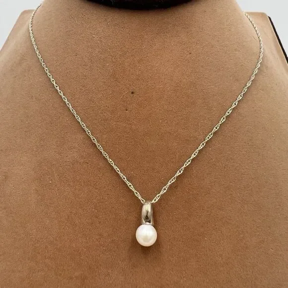 925 Sterling Cultured Pearl Pendant Necklace Sterling Chain And Pendant 18