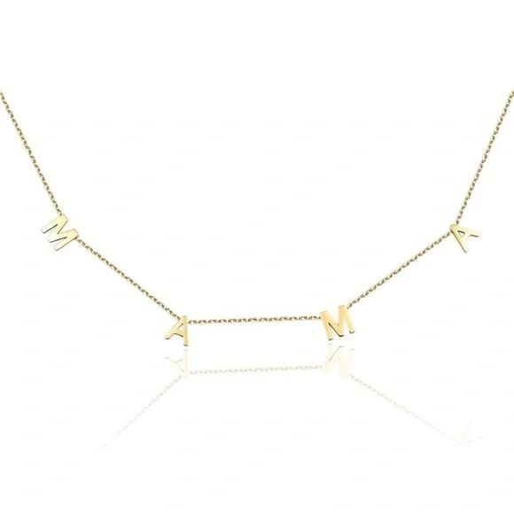 Gold MAMA Necklace Fashion Jewelry Gift for Expecting Mom Maternity Gift Pregant
