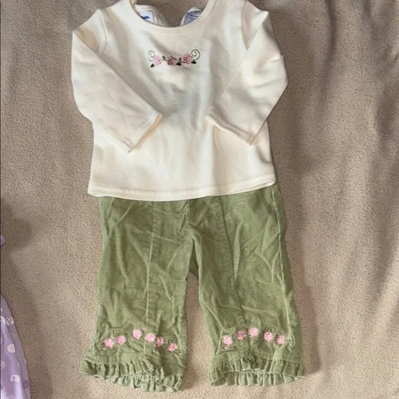 Baby Girl's Floral Embroidered Outfit