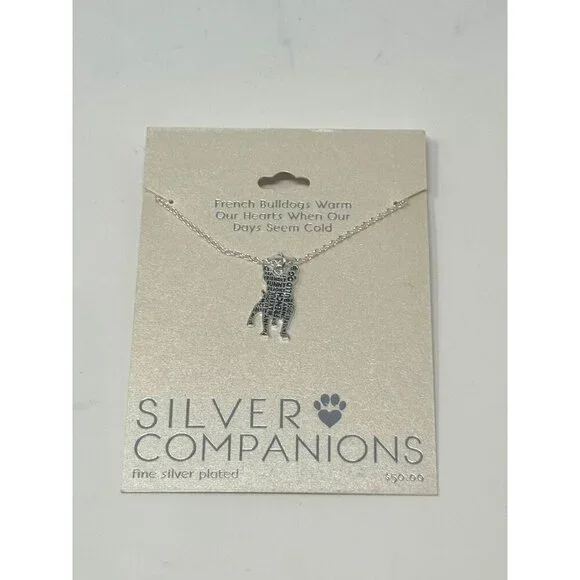 French Bulldog Silver Necklace