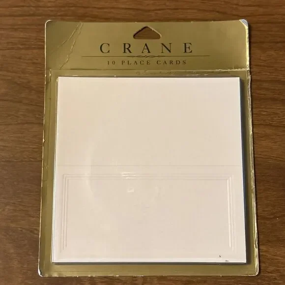 Crane Open Pack Nine (9) Plain White Place Cards