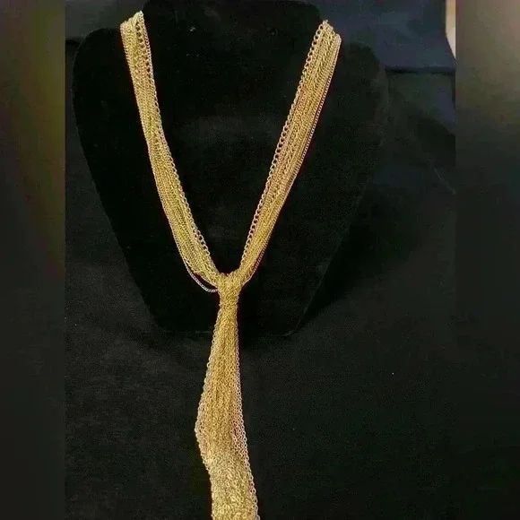 Multi-strand Chain Goldtone Necklace