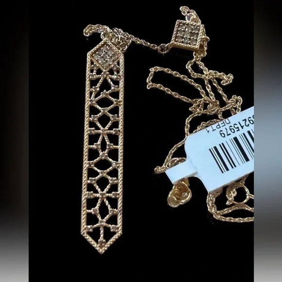 Rarities Carol Brodie 0.5 ctw CHAMPAGNE DIAMOND Lace Y Drop Necklace NWT