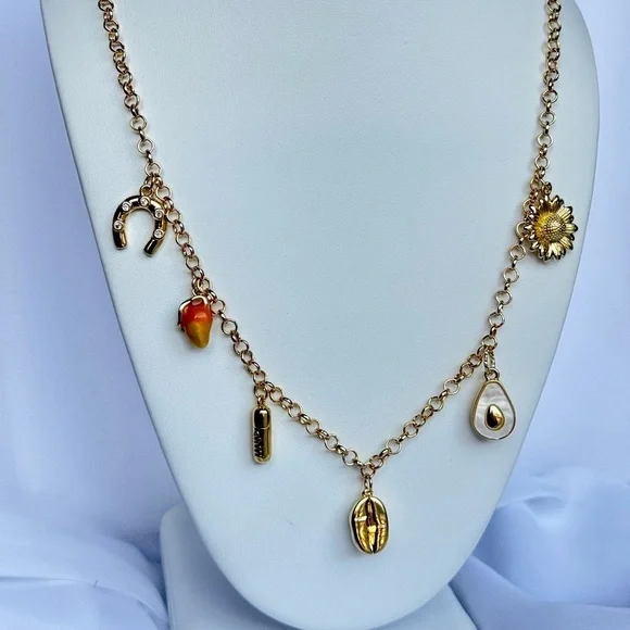 Gold Charms, Charm Necklace