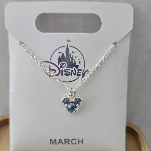 Mickey Mouse MARCH Birthstone Necklace