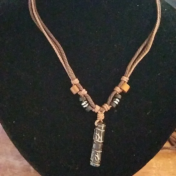 Nature Stones, Beads, & Twine Necklace 23