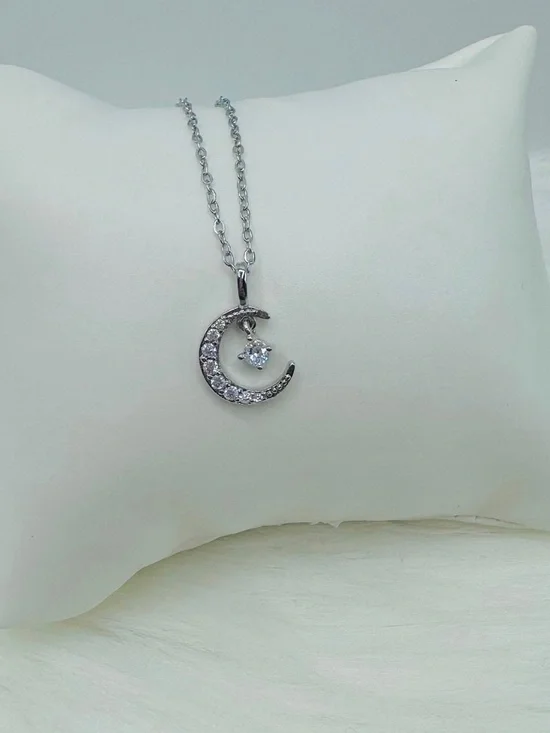 Stellar Silver MoonStar Pendant Necklace