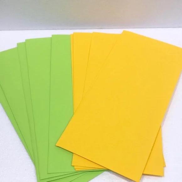 Vibrant Yellow and Green Envelopes bundle of 10