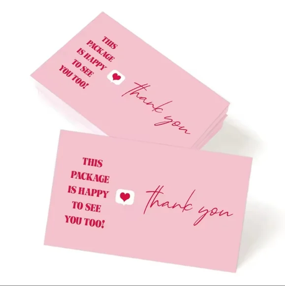 50pcs Pink Thank You Cards for Parties