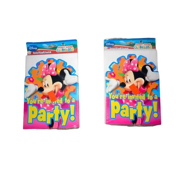 NIP Hallmark Disney Mickey Mouse Clubhouse Birthday Party Invitations Minnie