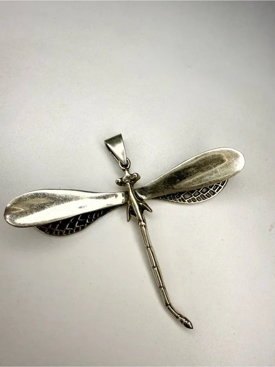 Vintage Sterling Silver 925 Dragonfly Pendant