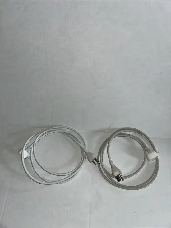 2 OEM Apple Macbook Charger Volex APC7H Power Cord Charging Extender Cable White