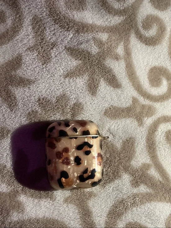 Apple Leopard Print AirPods Case in Beige and Black