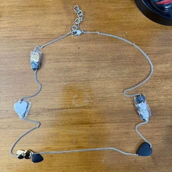 Marc Jacob's Silver and black heart necklace