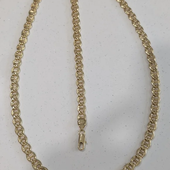 750 ITALY 18K Gold Plated Chain, Necklace And Bracelet Plated Set