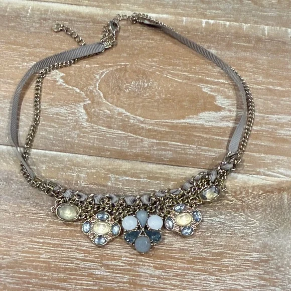 Lauren Conrad Elegant Gold and Silver Necklace with stones