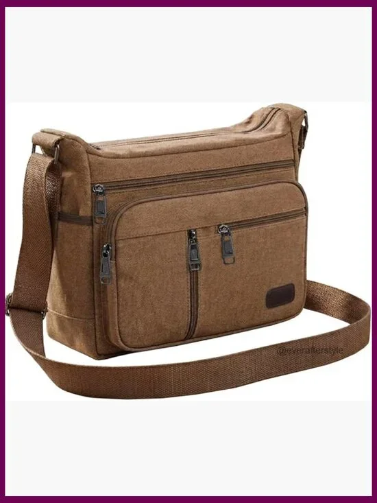 Canvas Vintage Messenger Bag Satchel Crossbody Travel Shoulder Bag Multiple