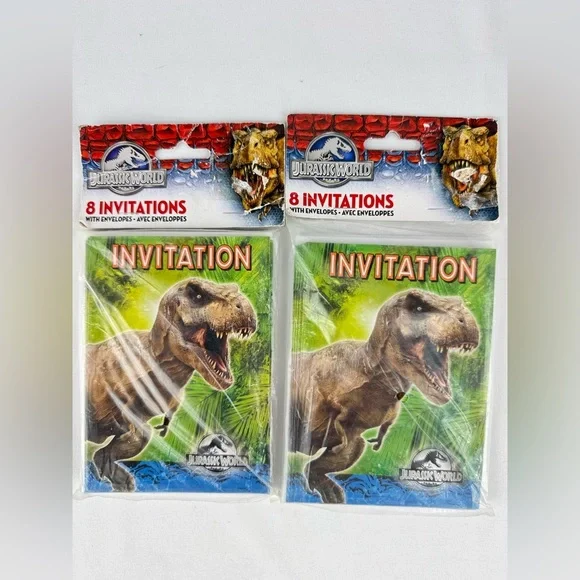 NWT Set of 2 Jurassic World Birthday Invitations