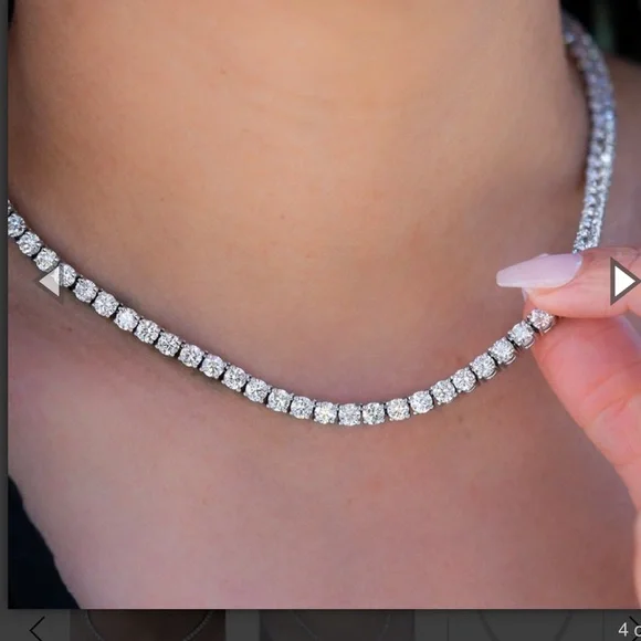Sterling silver 4mm tennis necklace 20”
