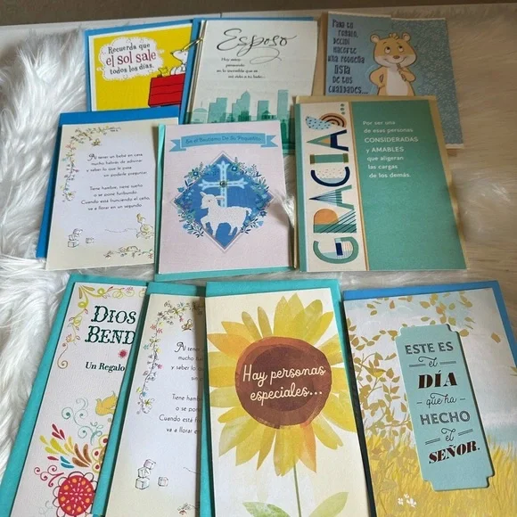 🩵5/$8 10 Spanish Colorful Greeting Cards Set